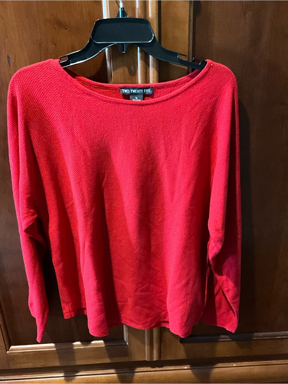 NWT Two Twenty Five Red Knit Long-Sleeve Top Size Xlarge